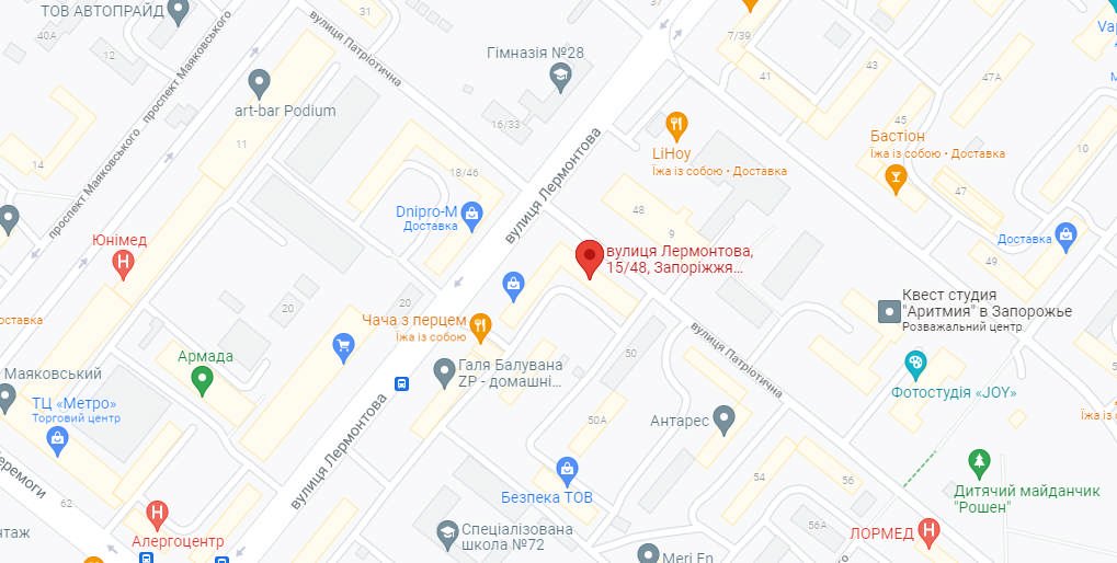 Україна, Запоріжжя, Вячеслава Зайцева 15/48, 69061